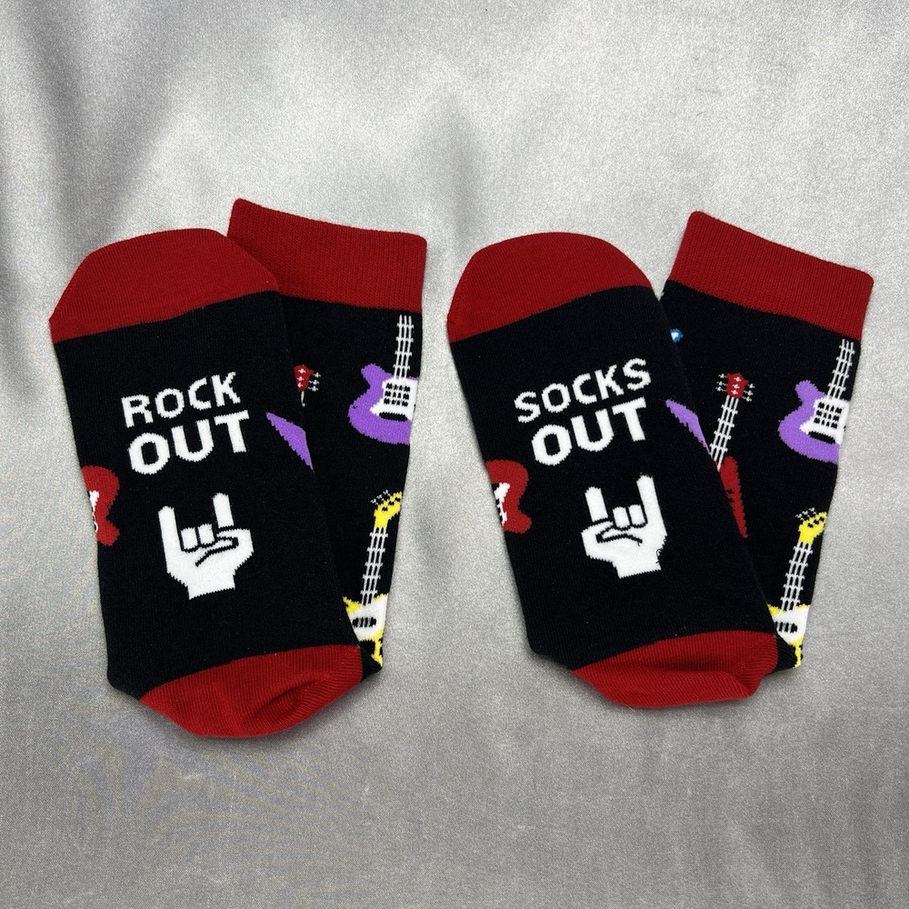 Lavely Socks Unisex Adult Rock Out Socks Out Guitar Design One Size NWOT Gift